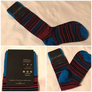 NWT long socks red blue striped